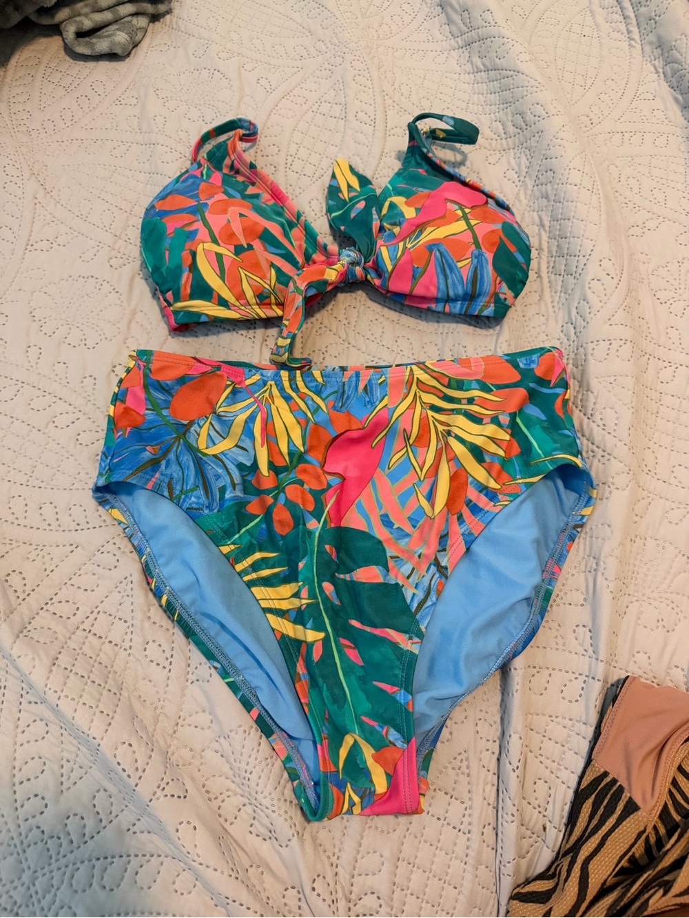 Kona Sol floral print high waisted bikini